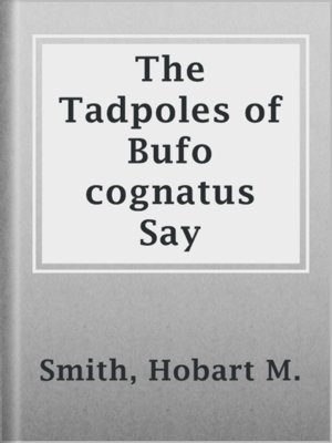 cover image of The Tadpoles of Bufo cognatus Say